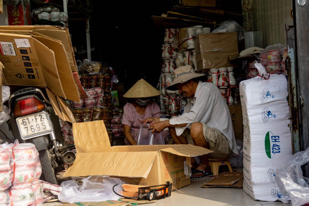 Inside a wholesale ceramics family store