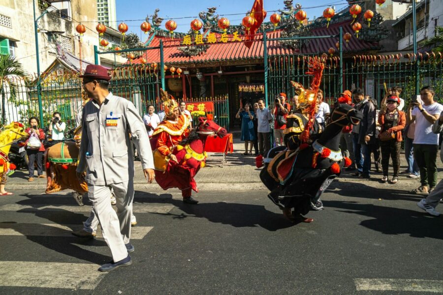 lion dance chinatown cholon ho chi minh
