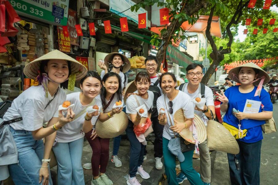 local food mission in Vietnam - team bonding games - Jackfruit