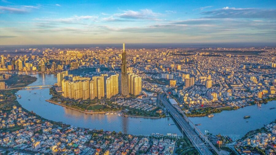 Modern Saigon with its high-rise buildings