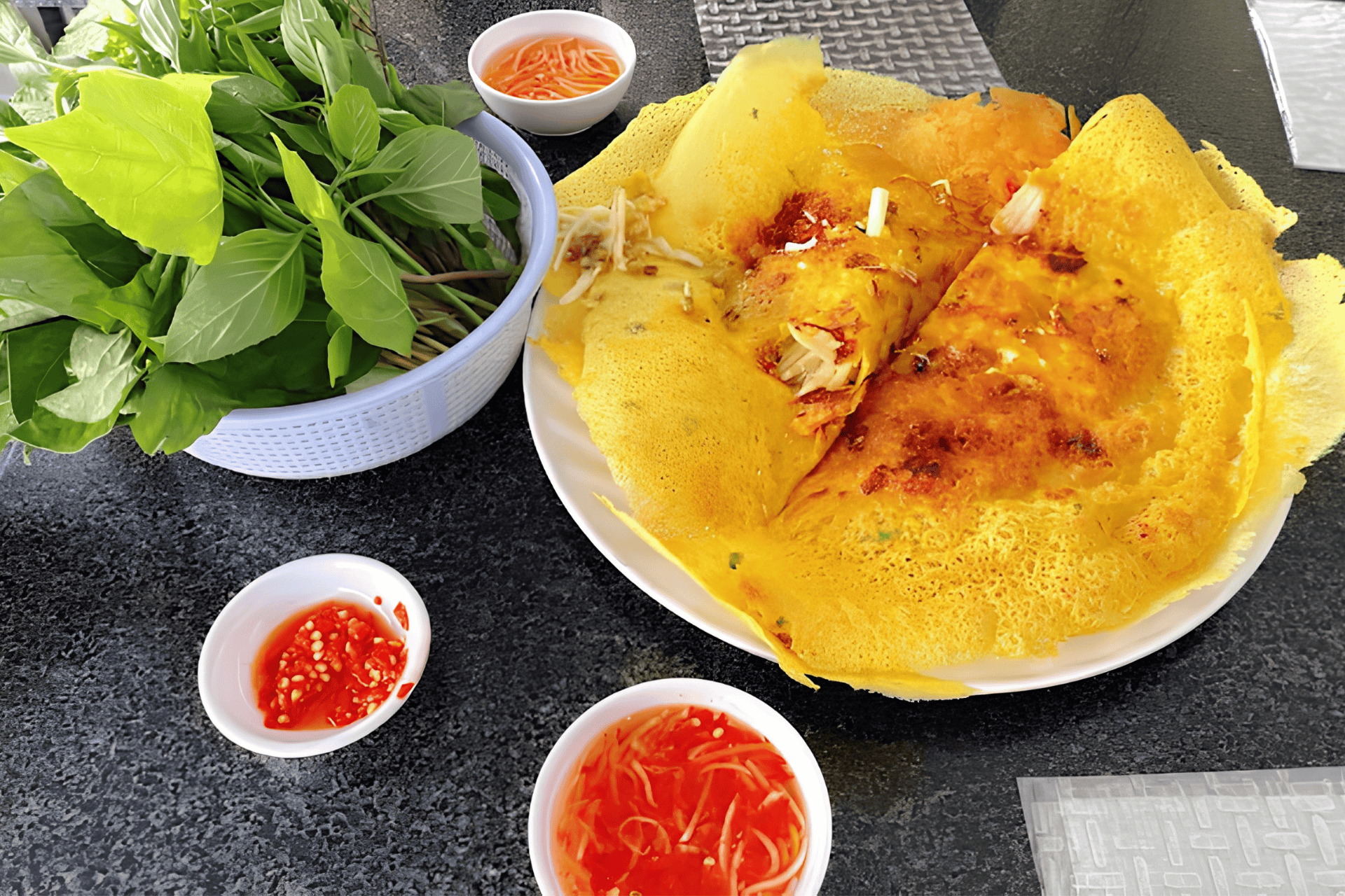 Best banh xeo in Saigon - hidden alley Ba Hiu with coconut palm heart filling - Jackfruit Adventure