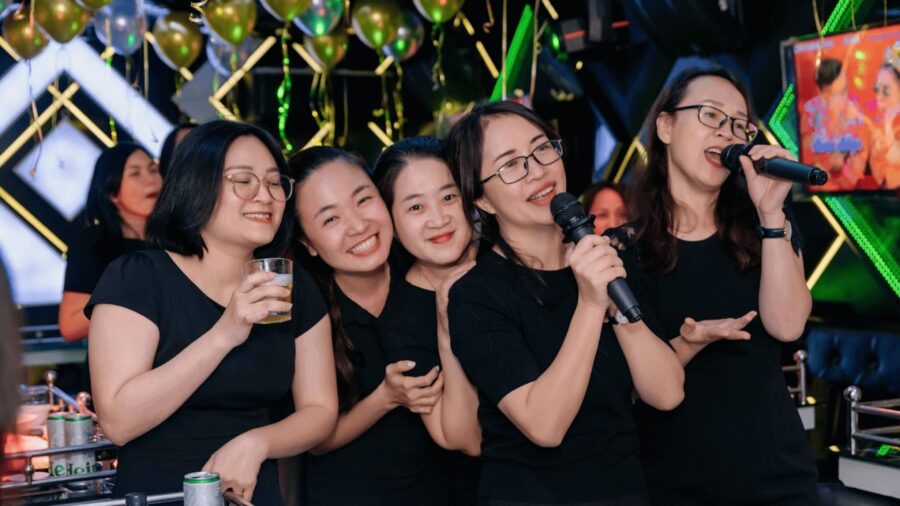 Group of women enjoying karaoke in Ho Chi Minh City_ Jackfruit
