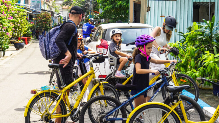 family cycling tour