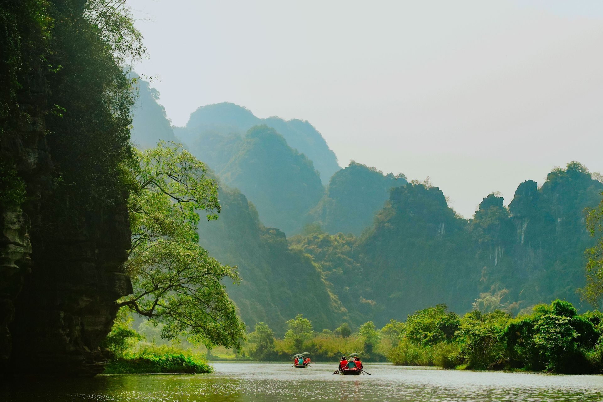 boad riding Ninh Binh - day trips from Hanoi - Jackfruit Adventure